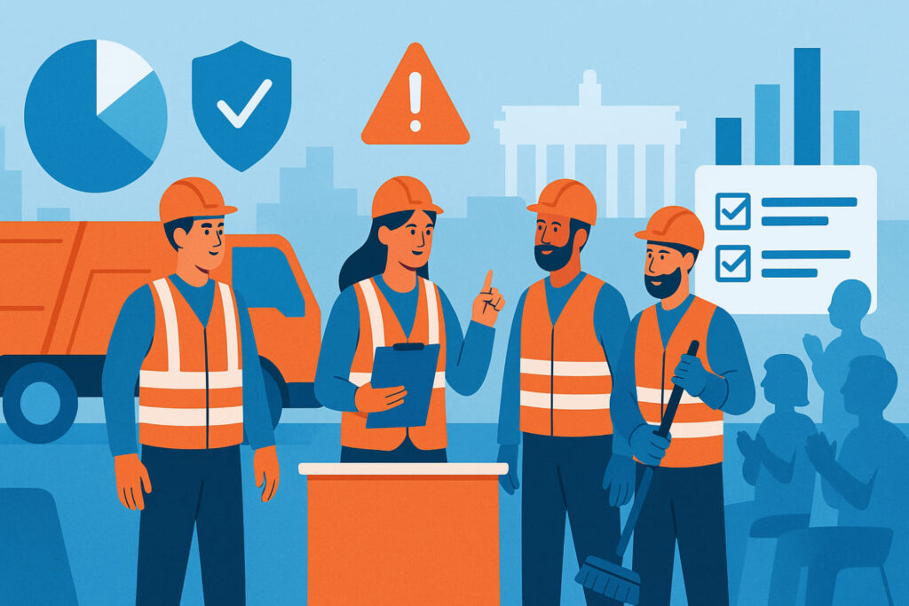 Illustration zum Unfallgeschehen in der Abfallwirtschaft und Stadtreinigung